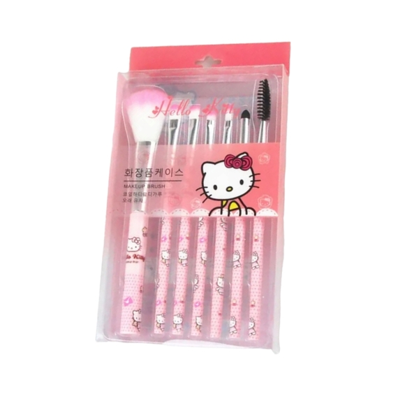 Hello Kitty 7 Piece Makeup Cosmetic Brushes NWT - Picture 2 of 4